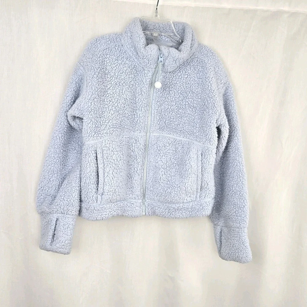 Atleta Girl Dream On Sherpa Jacket Baby Blue Size XS 6 Pockets‎ Full Zip Kids